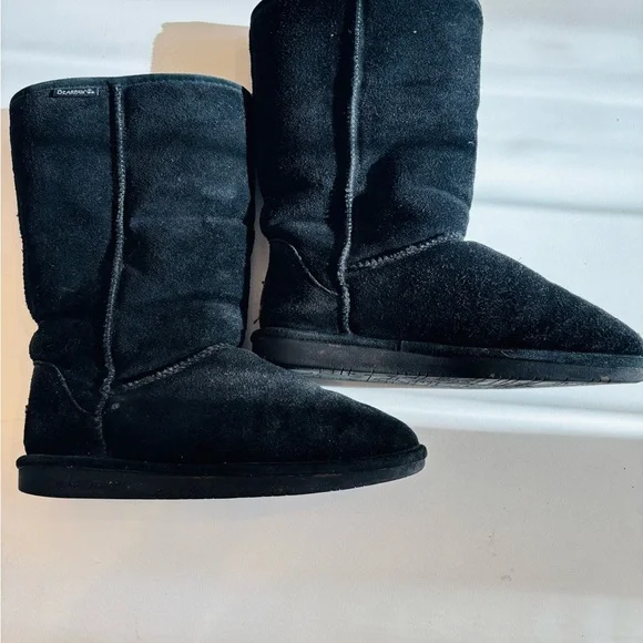 BearPaw Black Suede Winter Boots size 9 - Picture 4 of 12